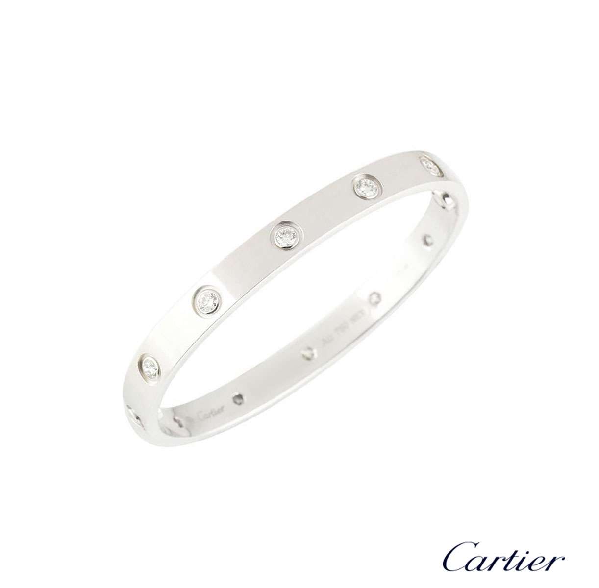 cartier love bracelet white gold size 16